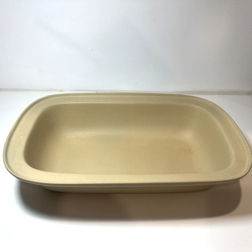 Pampered Chef Family Heritage Collection USA Lrg Stoneware Roasting Pan 17x11x4